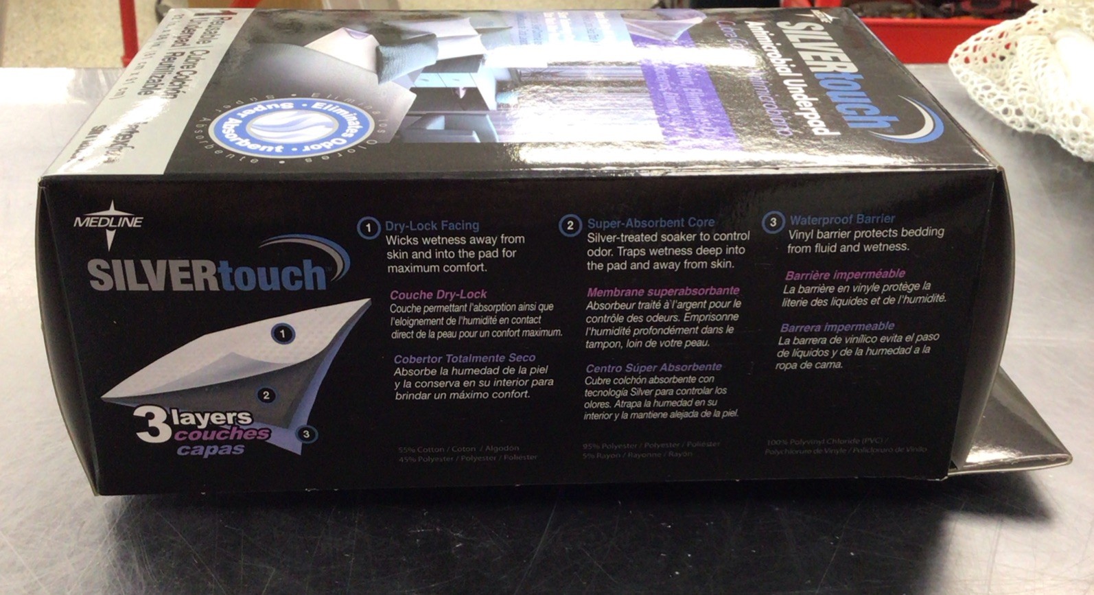Medline Silvertouch Antimicrobial Underpad 32 in. X 36 in. *New in Box