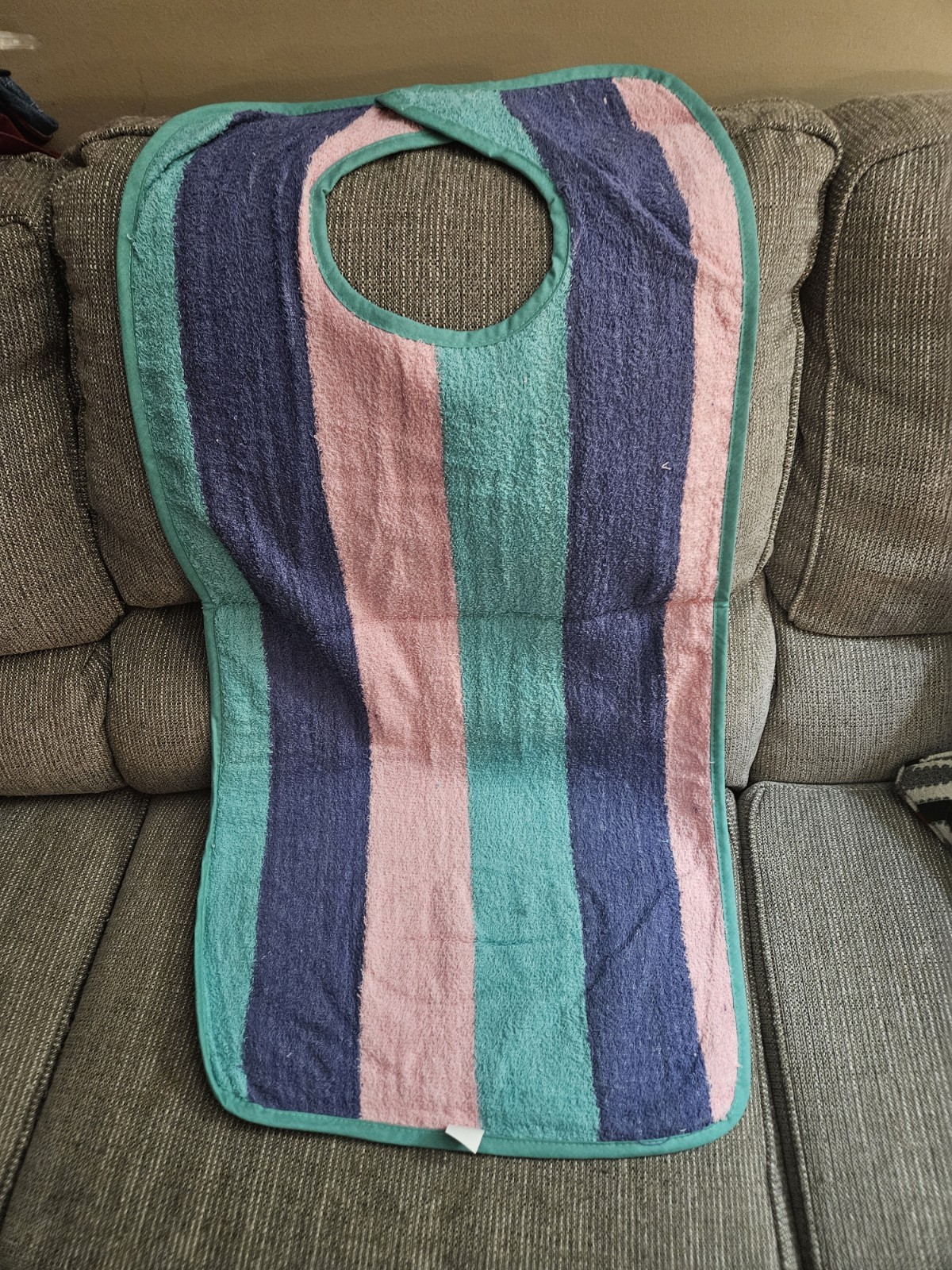 Adult Bib Premium Quality Terry Cloth Reusable & Washable Easy On/Off