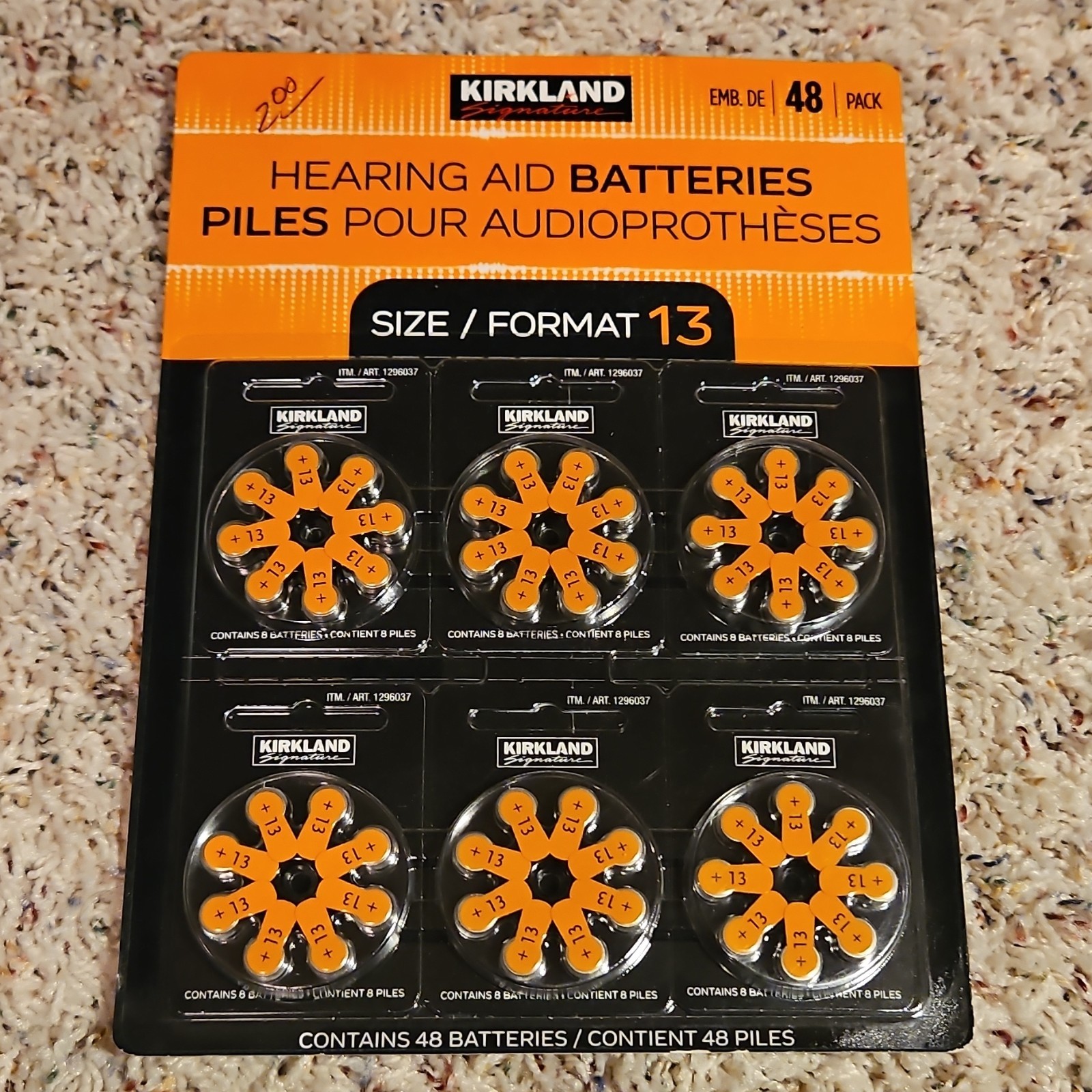 Kirkland Signature Size 13 Zinc-Air Hearing Aid Batteries Exp Sep 2027