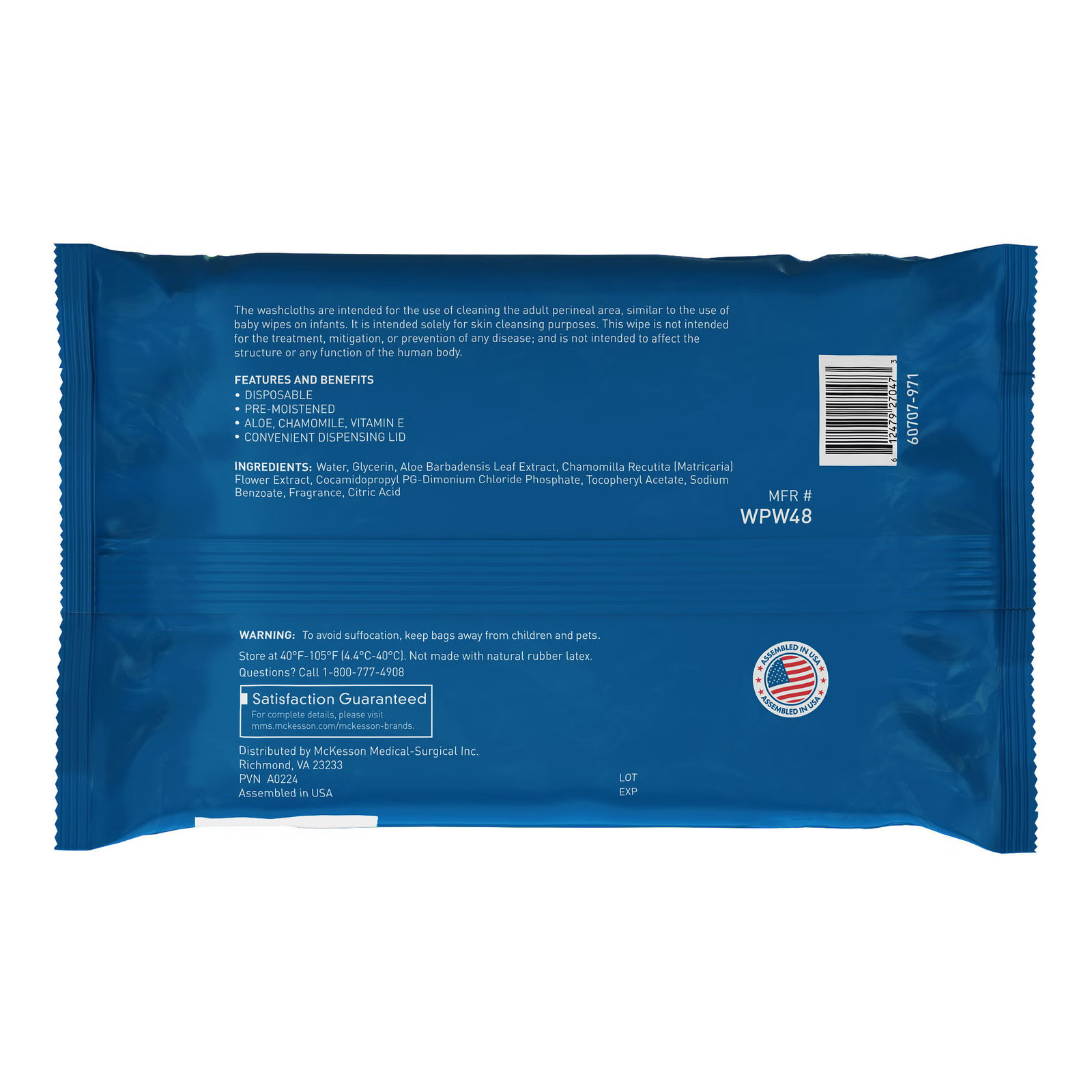 McKesson Personal Cleansing Wipe 7.5 x 12.5″ WPW96 1 Pack 96 Wipes