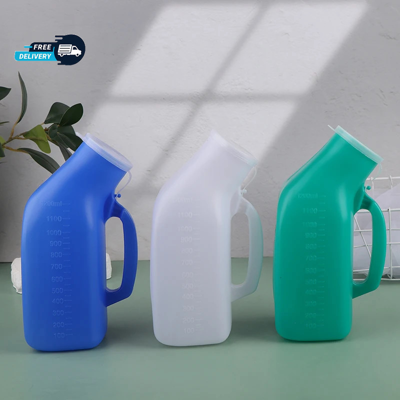 Urinal Bottle Male Urinals Portable Urine Bottle with Screw Lid 1200 ml