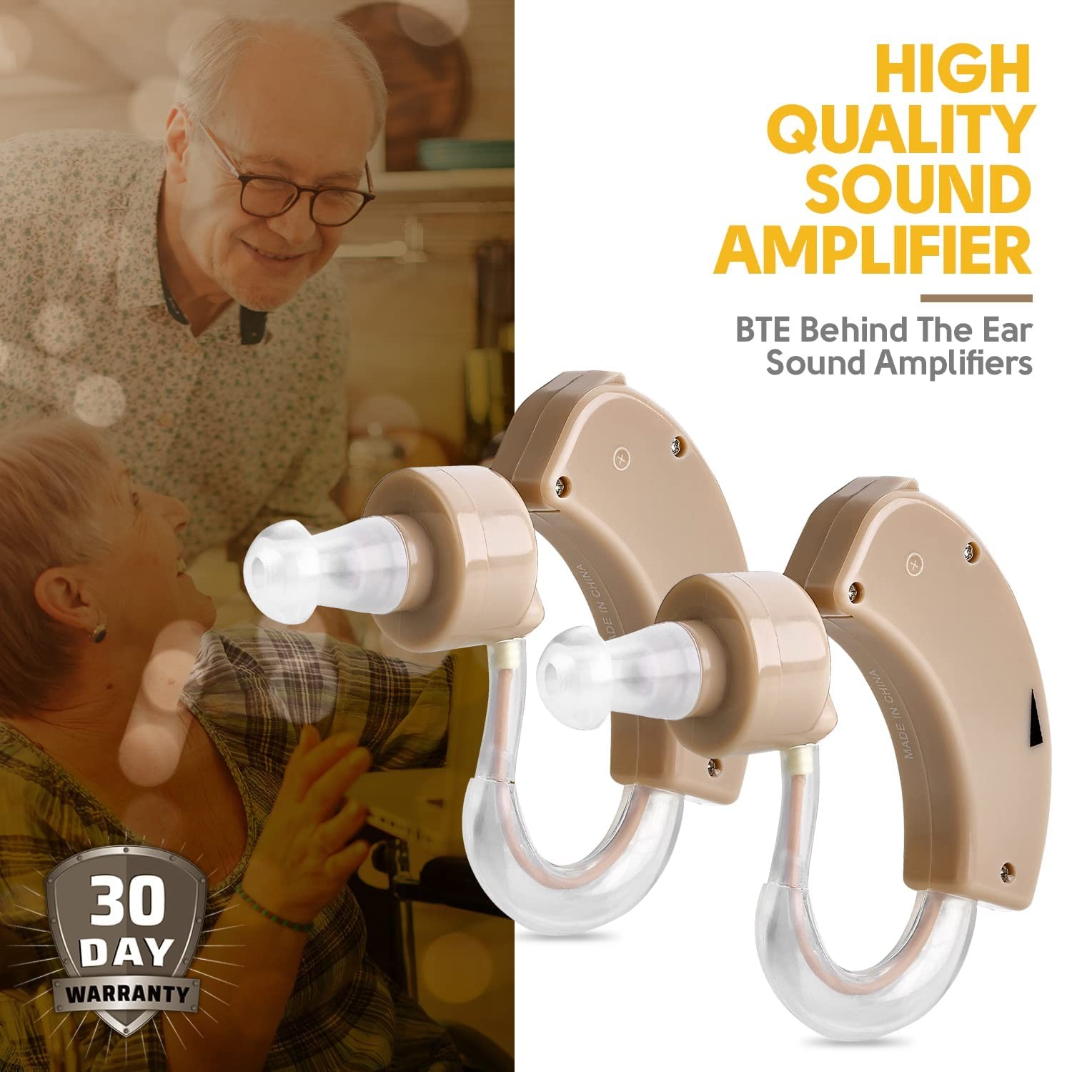 Hearing Aids BTE Behind the Ear,Hearing Amplifier for Seniors,Mini Size Sound…