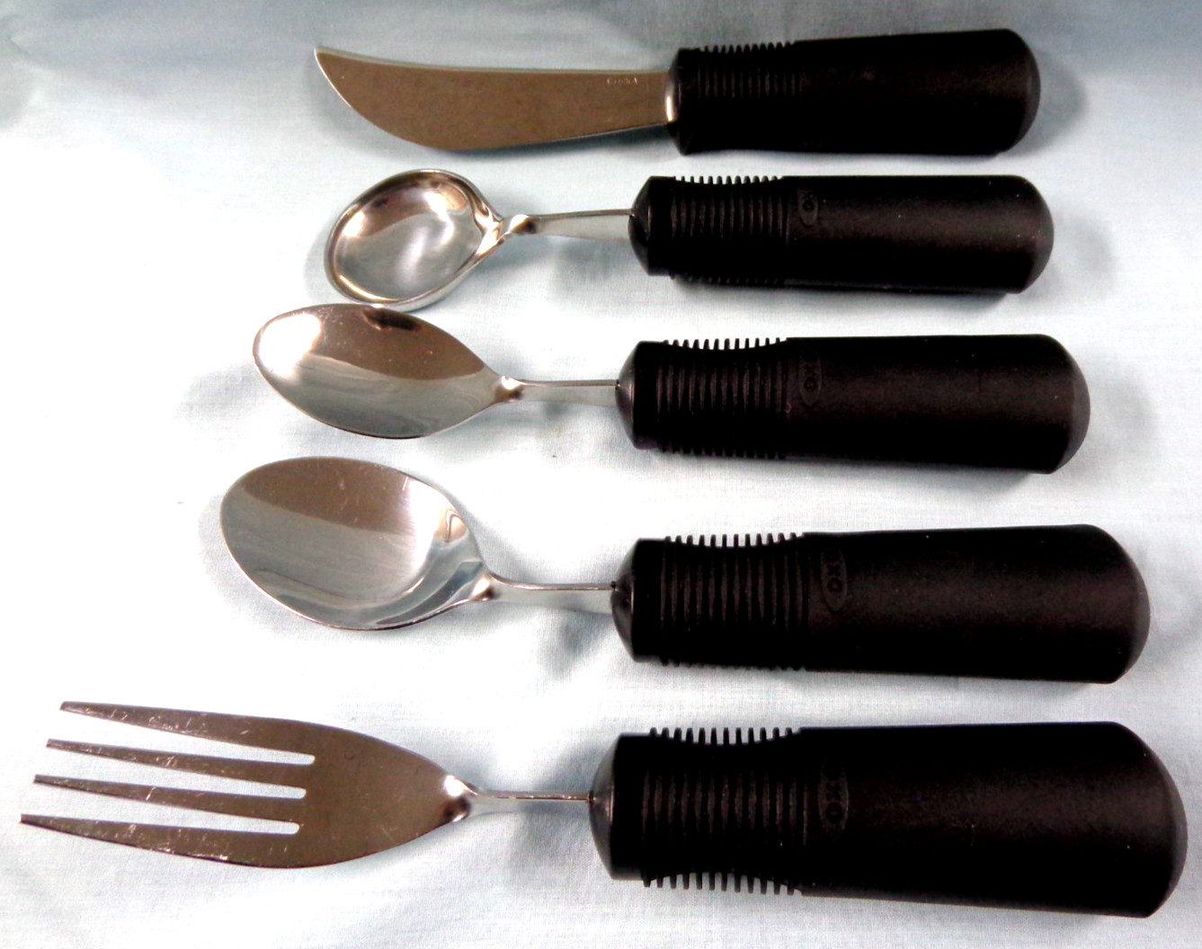 OXO Good Grips 5 Pc Set Big Silverware Bendable Weighted For Disability