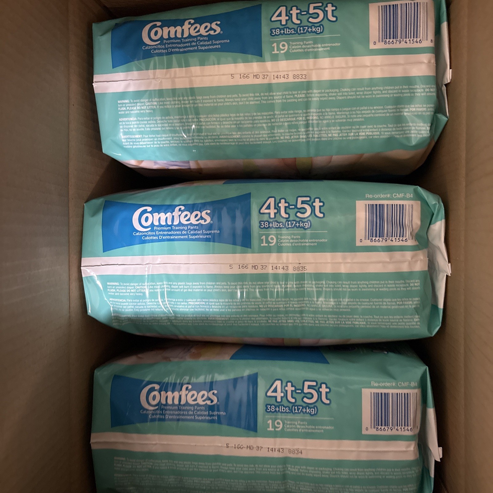 6 New Packs Comfees Training Pants Pullups 4t-5t 38+ lbs 19 each 114 Diapers