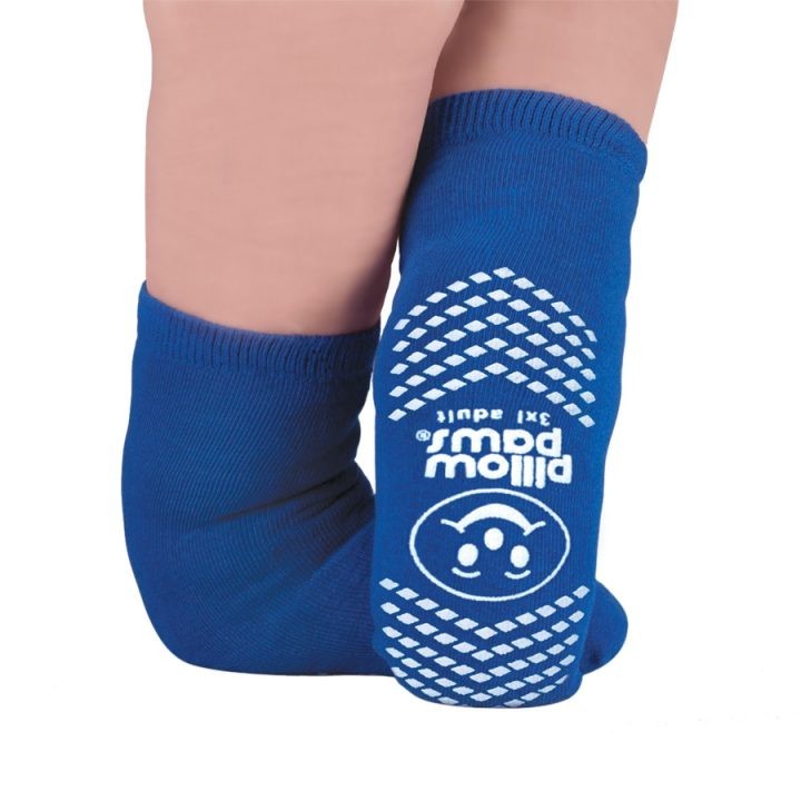 PILLOW PAWS Bariatric Slipper Socks Royal Blue Adult 3XL NEW OPEN PKG