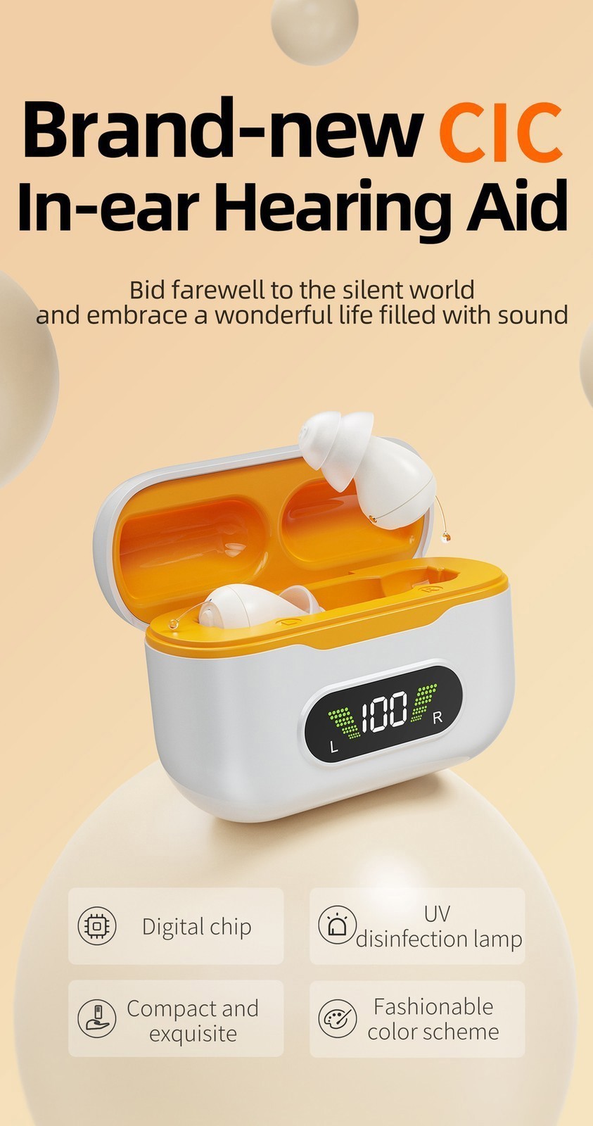 Hearing Aids Rechargeable UV Case Digital Noise Canceling