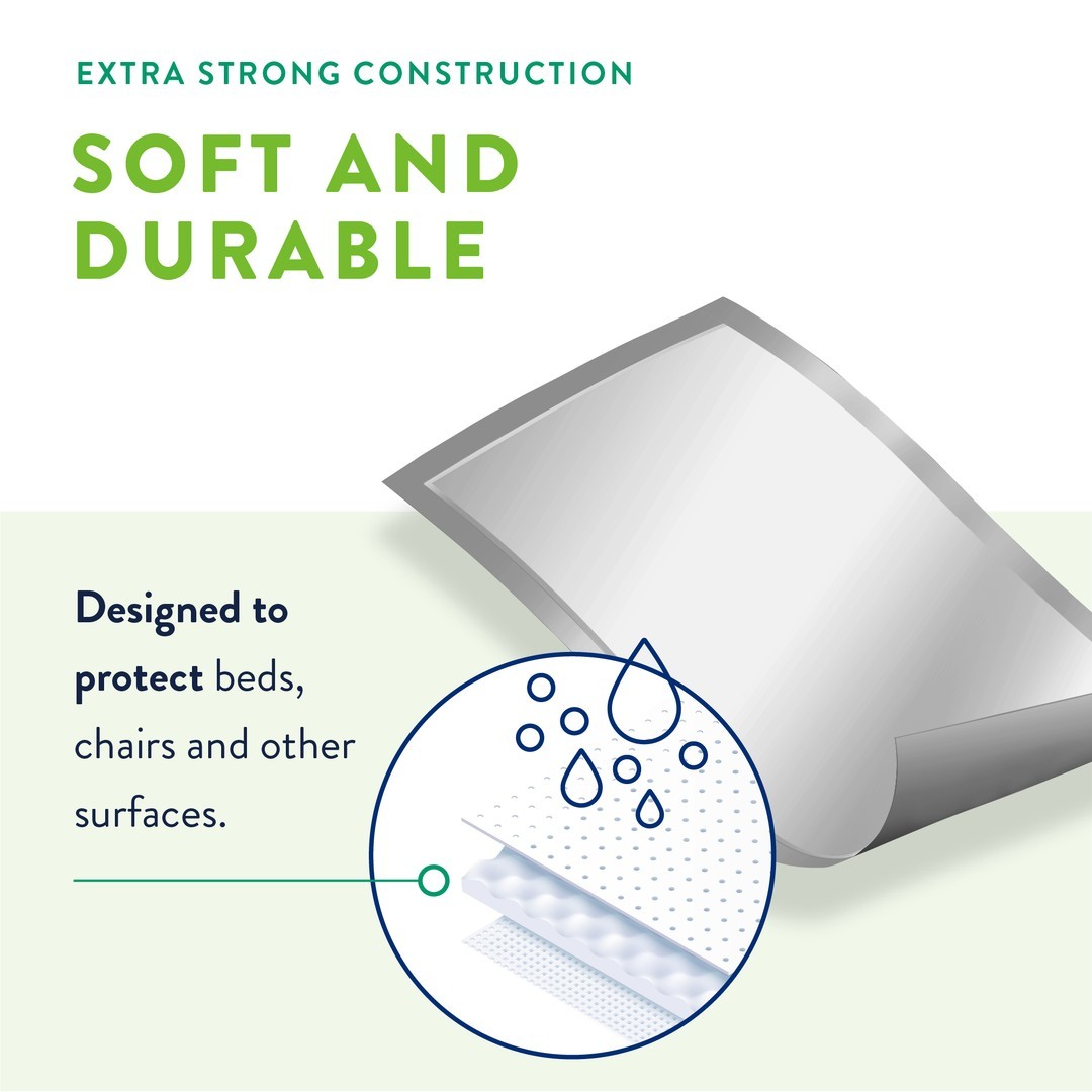 Prevail Underpads Large Fluff Absorbent Extra Strong 23x36in 25 Count