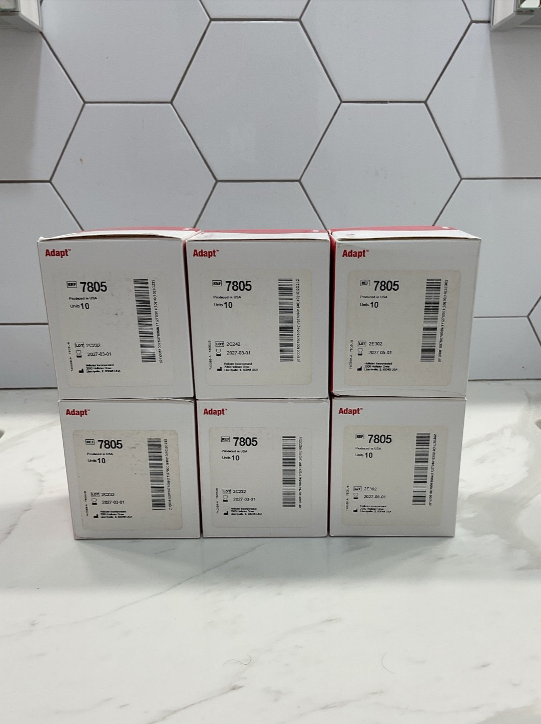 6 Boxes of Hollister Adapt Ostomy Barrier Rings 7805 2″ 10 Each Exp. 3/27 & 5/27