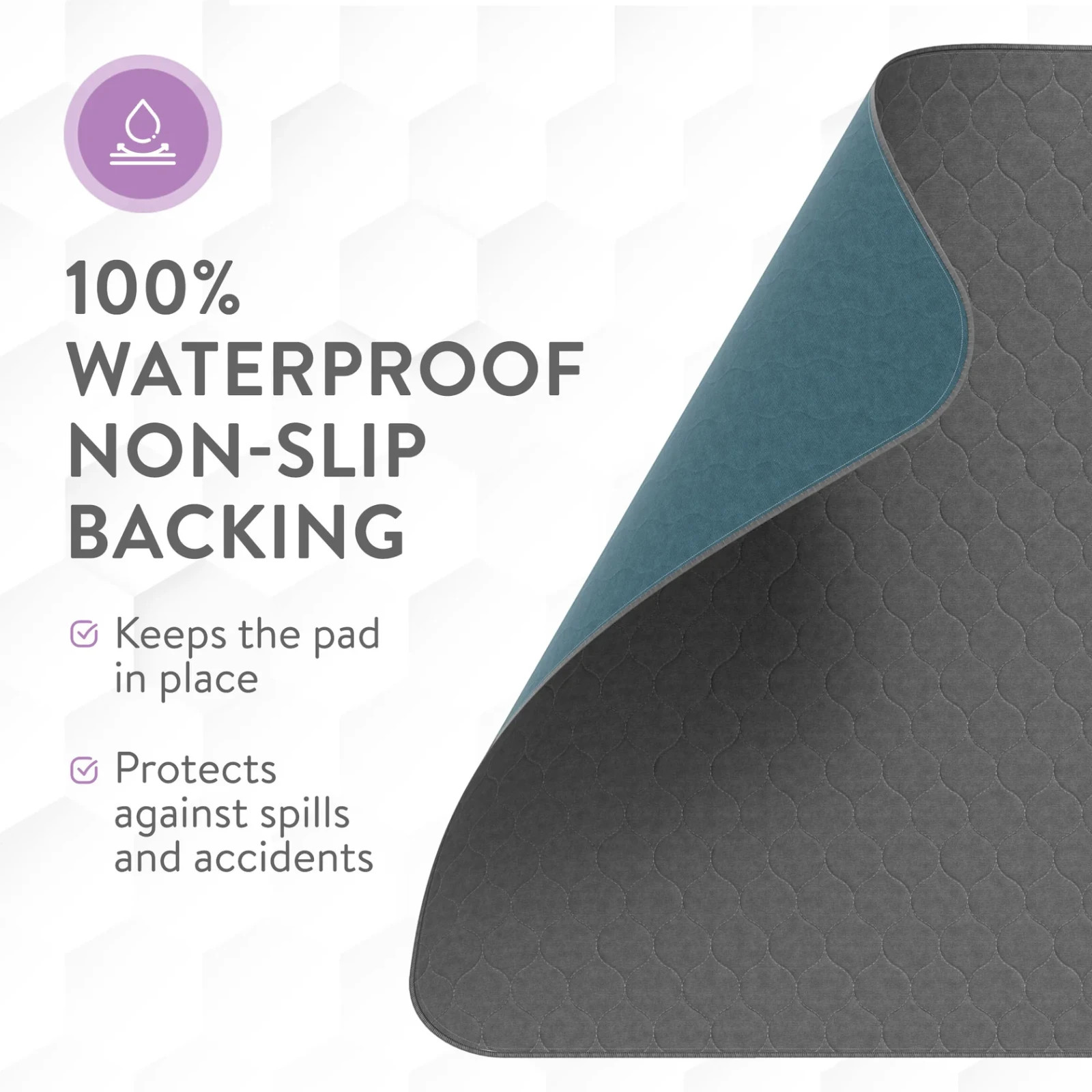 Inspire Stain Hiding Gray Washable Reusable Incontinence Bed Pads 34×36 (4-Pack)