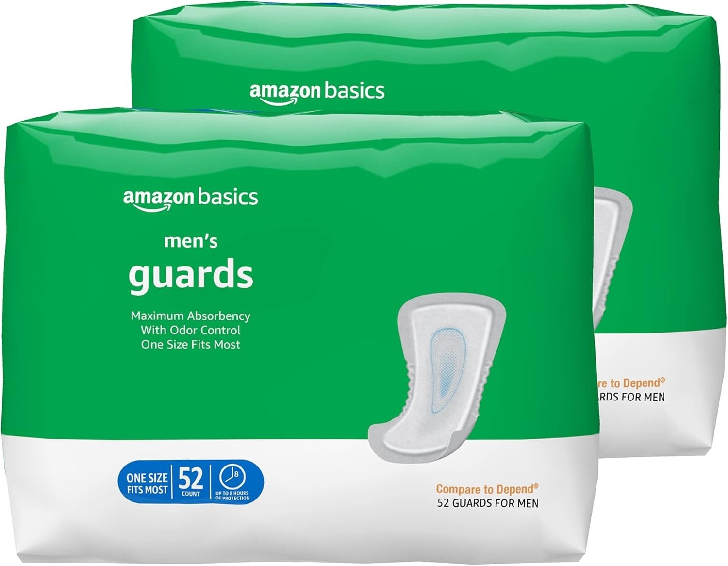 Comfort Fit Men’s Incontinence Guards – 104 Pack, Dual Odor Control Technology