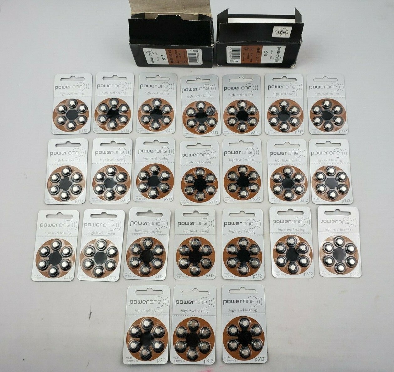 Lot of 143 Power One p312/PR41 Hearing Aid Batteries EXP 2019 – 2021
