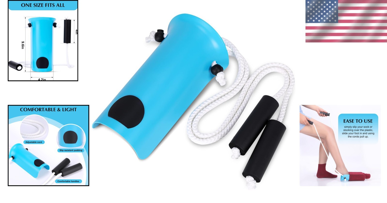 Versatile Sock Helper – 3.93″ Wide Aid for Seniors & Limited Mobility Users