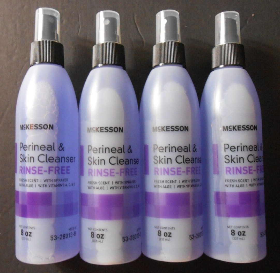 4X NEW MCKESSON PERINEAL AND SKIN CLENSER 8 OUNCE SPRAY BOTTLES McKESSON