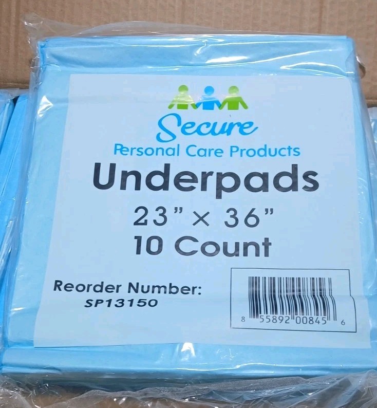 Secure Personal Care SP13150 Underpads 150 Count 23in x 36in Dog Pee Pads Puppy