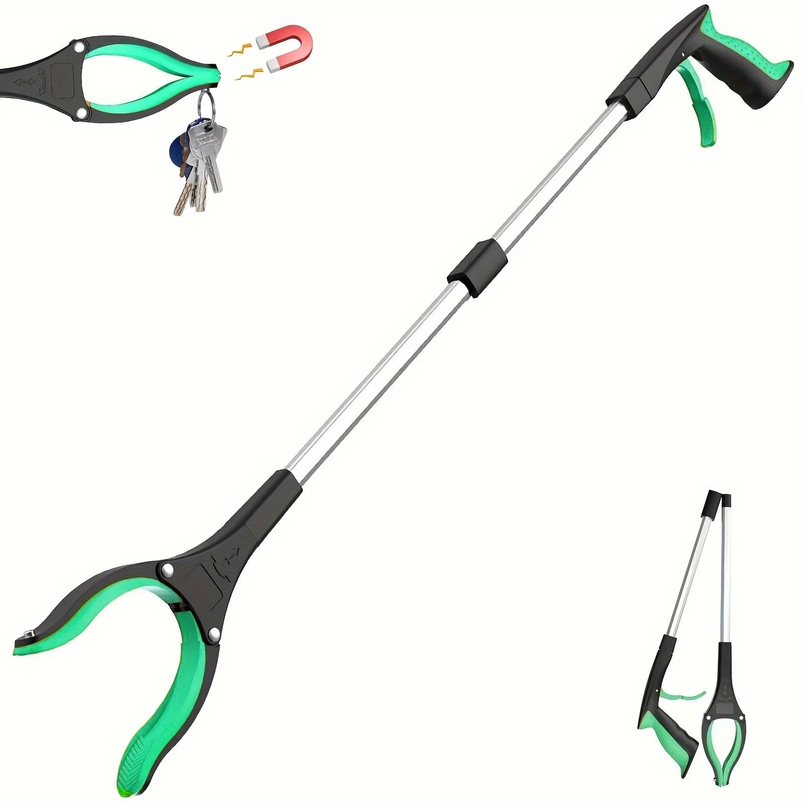 32in Grabber Reacher Tool 360° Rotating Gripper Heavy Duty Pickup Aid Elderly
