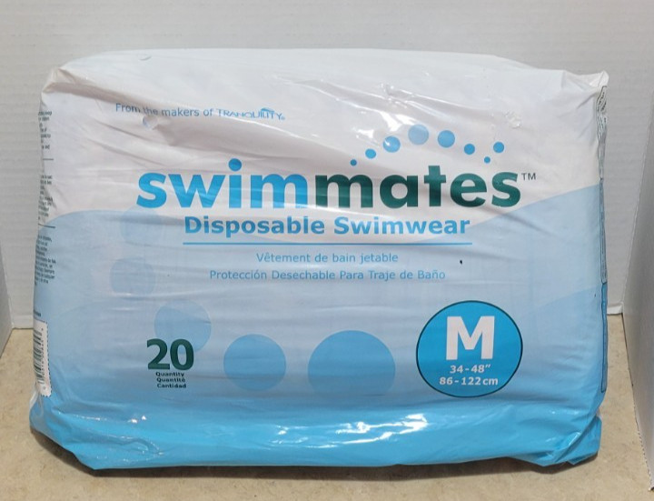 20 Tranquility Swim Mates Adult Disposable Swim Briefs Size M Pull On Unisex NEW