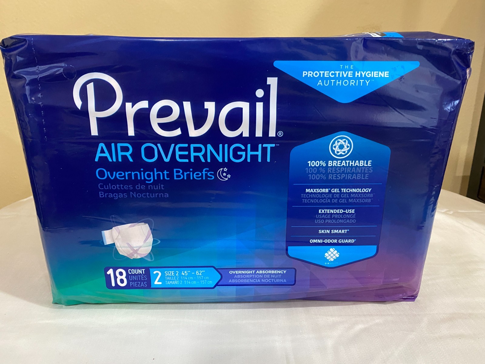 Prevail Incontinence Brief Overnight 18 Ct