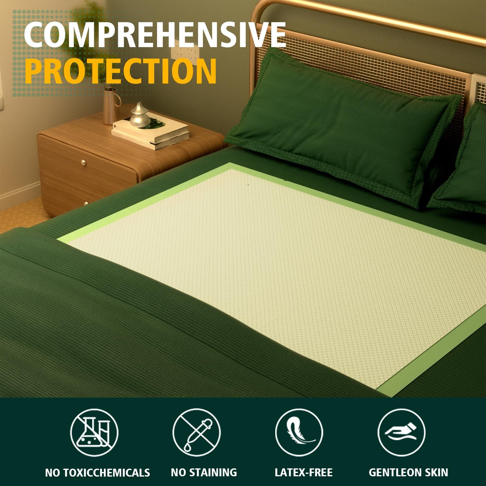 Extra Large Bed Pads Waterproof Super Absorbent Underpads 40×40 Heavy Duty 10 Co