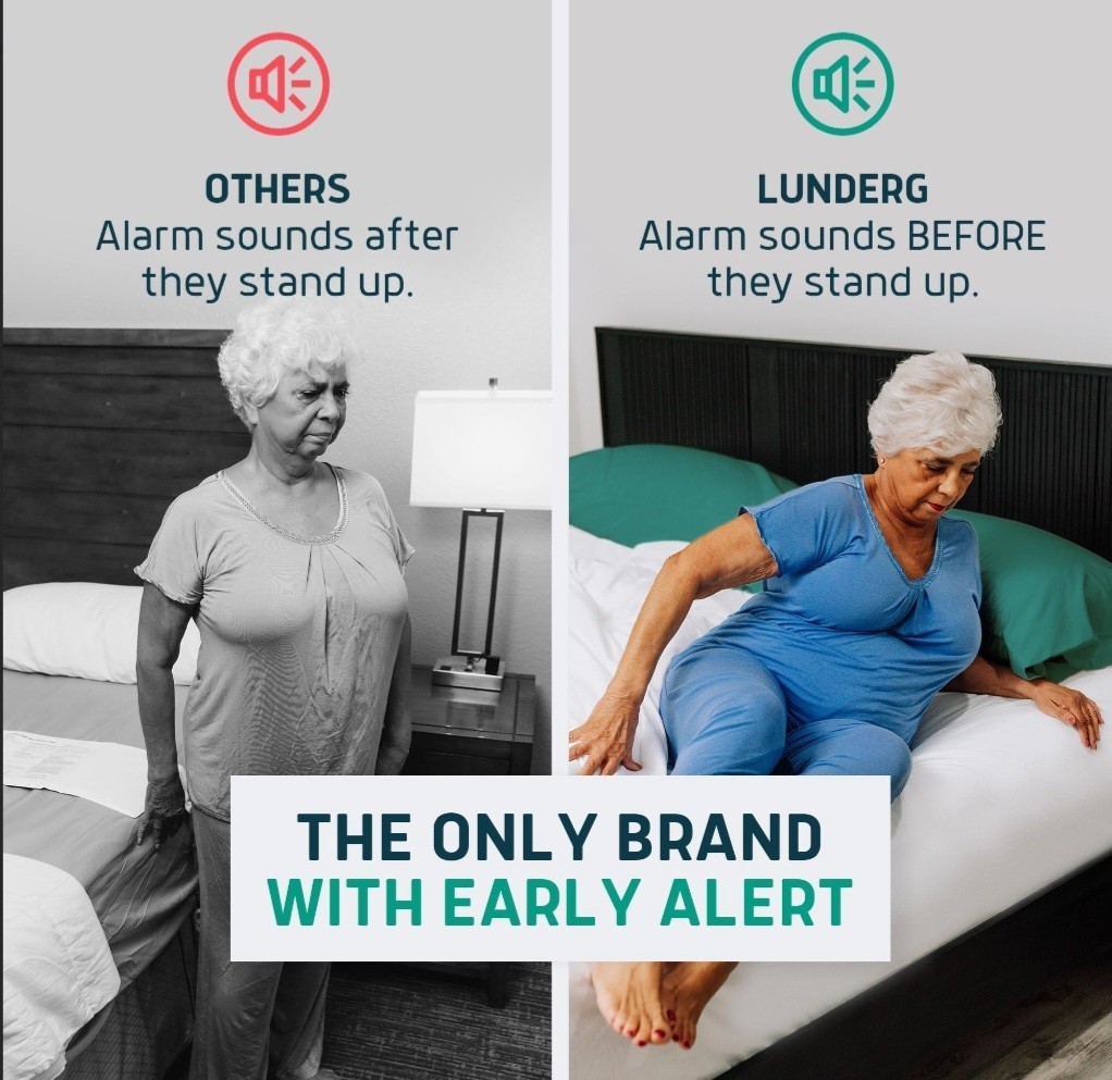 Lunderg Under Mattress Bed Alarm for Elderly Adults Bed Alarms & Fall Prevention