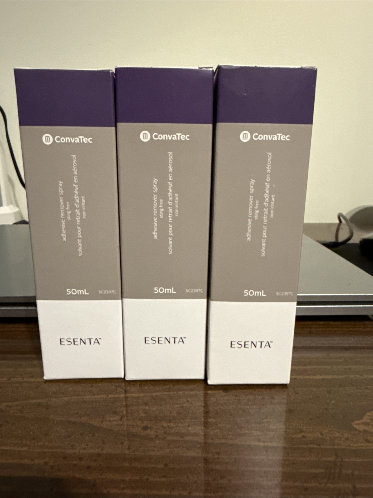 3-Pack ConvaTec 423289 Esenta Adhesive Remover Spray Sting Free 50mL Exp 2029