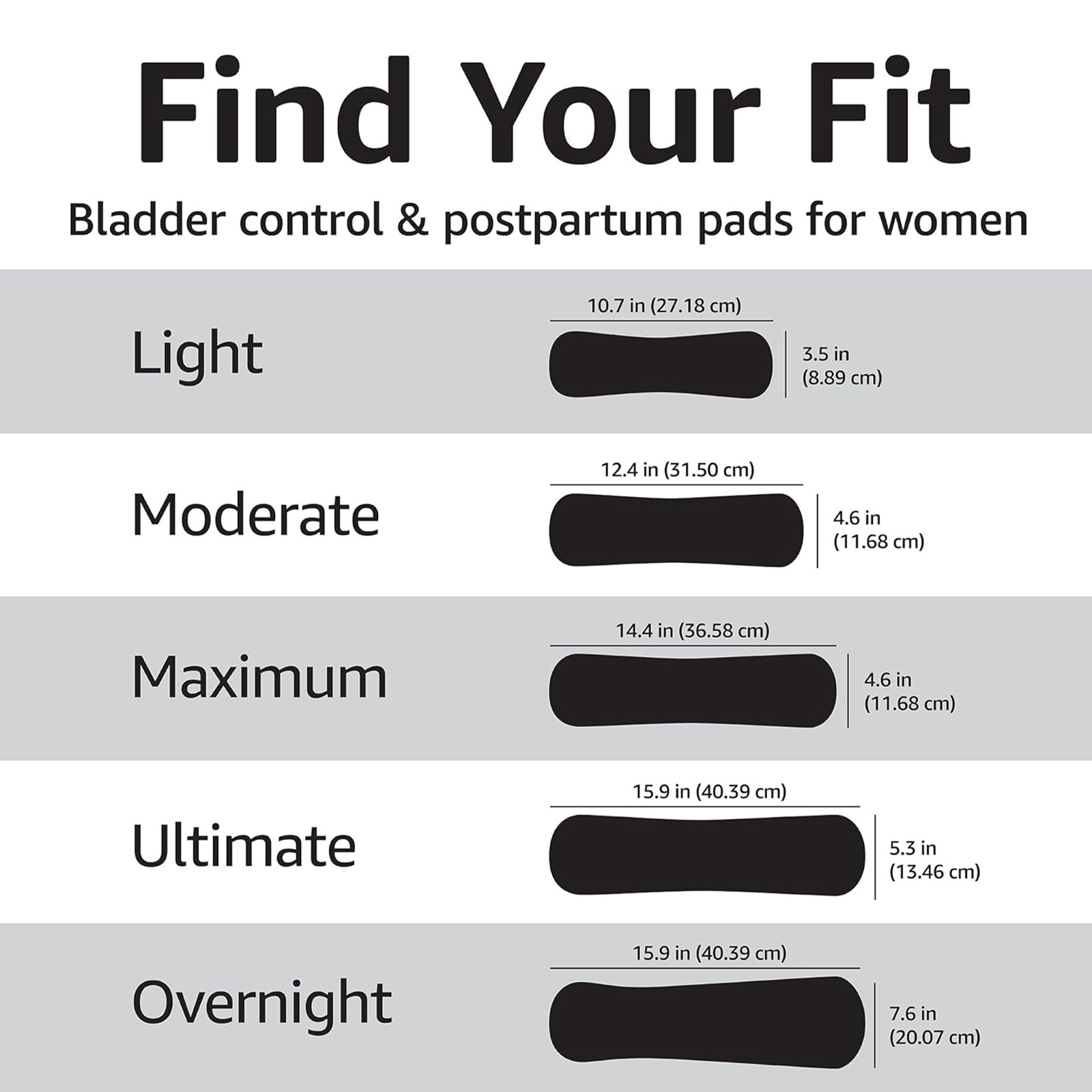 Amazon Basics Womens Incontinence Pads, Moderate Absorbency, Long Length, 108 Ct