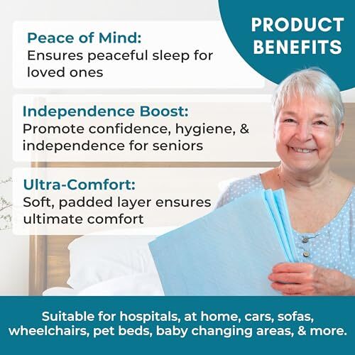 30 Heavy Duty 24 x 36 Ultra Absorbent Bed Pads by Nurture | Waterproof Dispos…