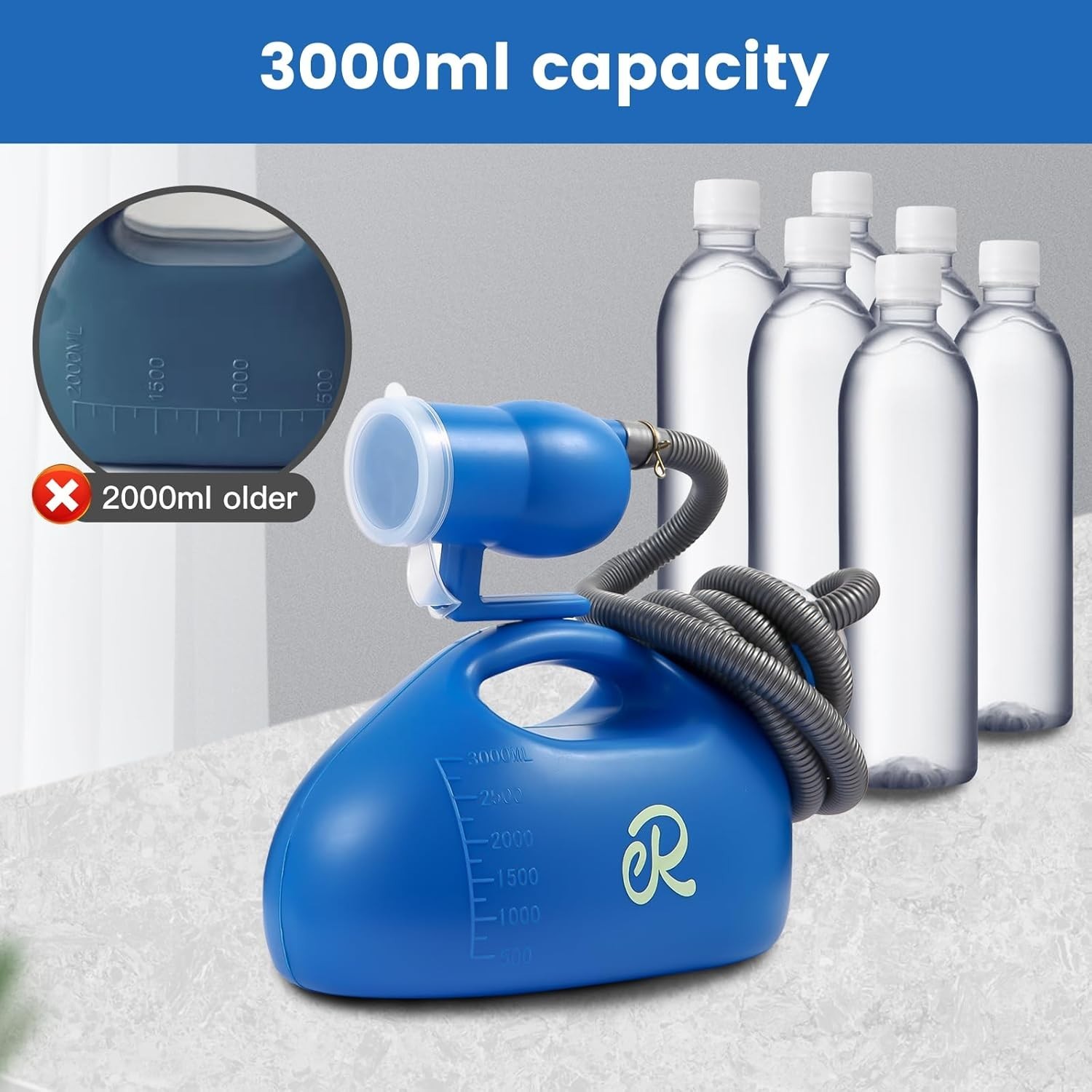 Nighttime Convenience for Men – Large Portable Urinal with No-Spill Lock 3000ml