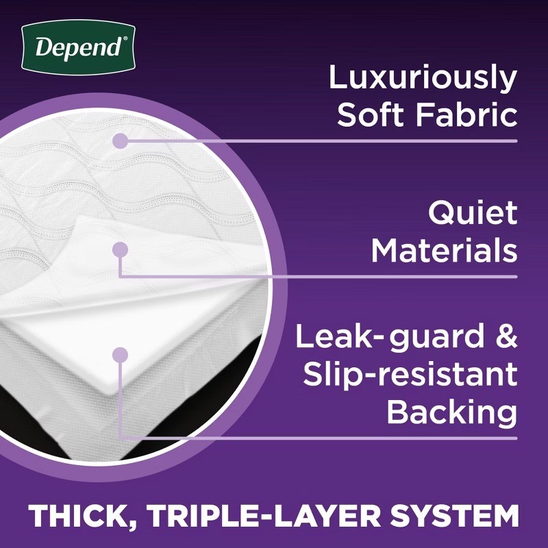 Depend Disposable Slip Resistant Incontinence Bed Pads Adults Overnight