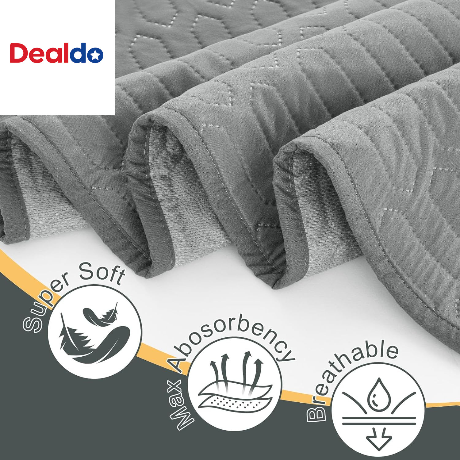 Washable Underpads (34X36 Inch) – Waterproof Reusable Bed Underpads, Heavy Absor