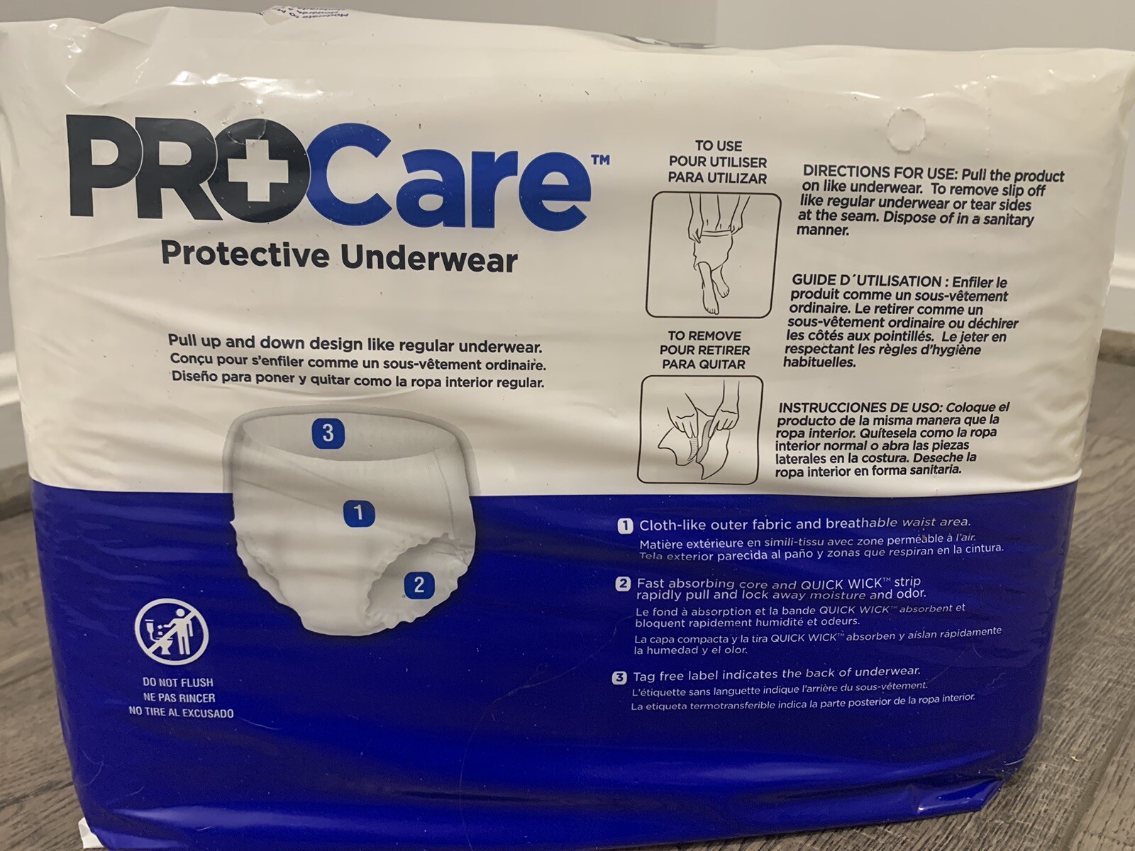 PROCARE Protective Underwear/Adult Diapers Large Waist 44″-58″ 18 Pairs