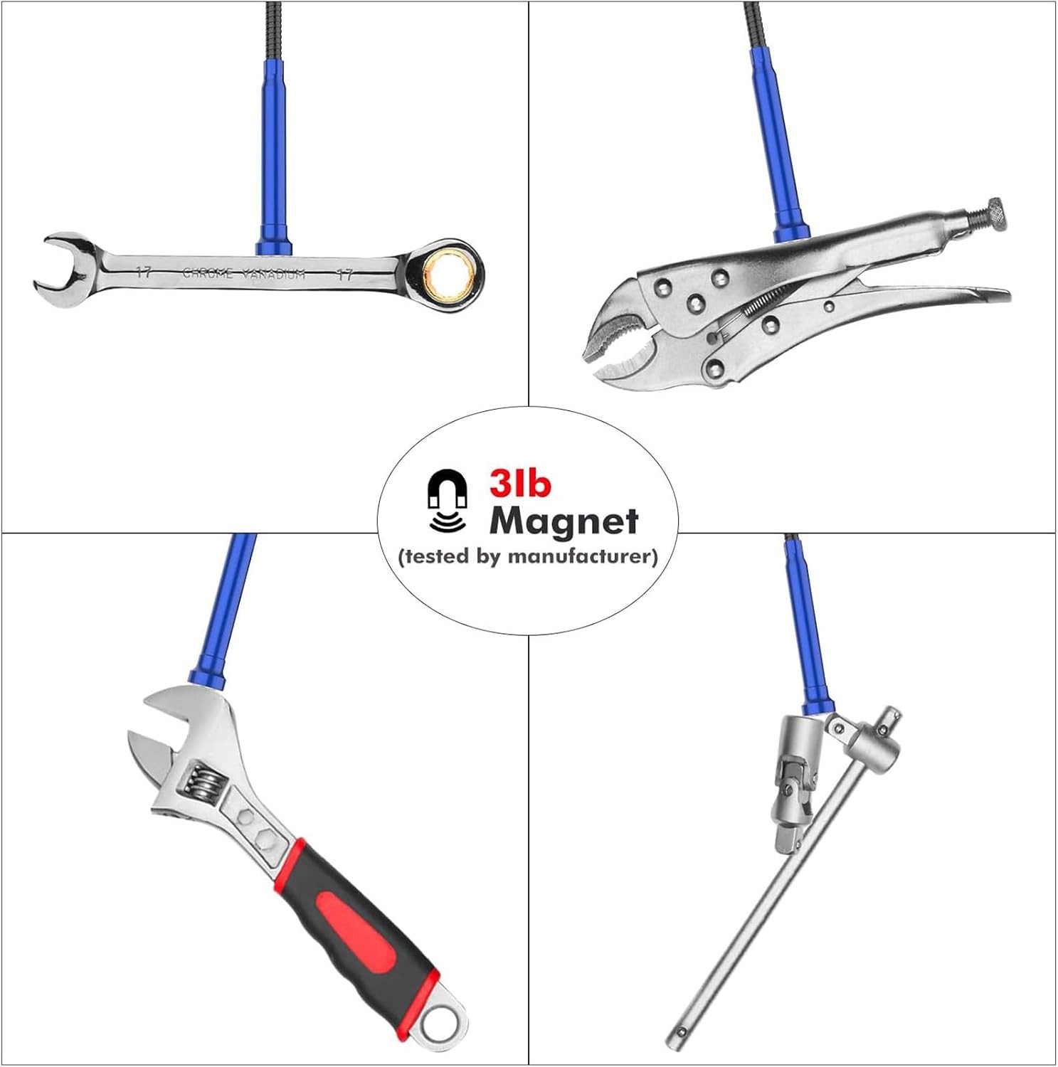 Grabber Tool Magnetic Four-claw Picker, Bendable Hose Reacher Pickup Sweeper