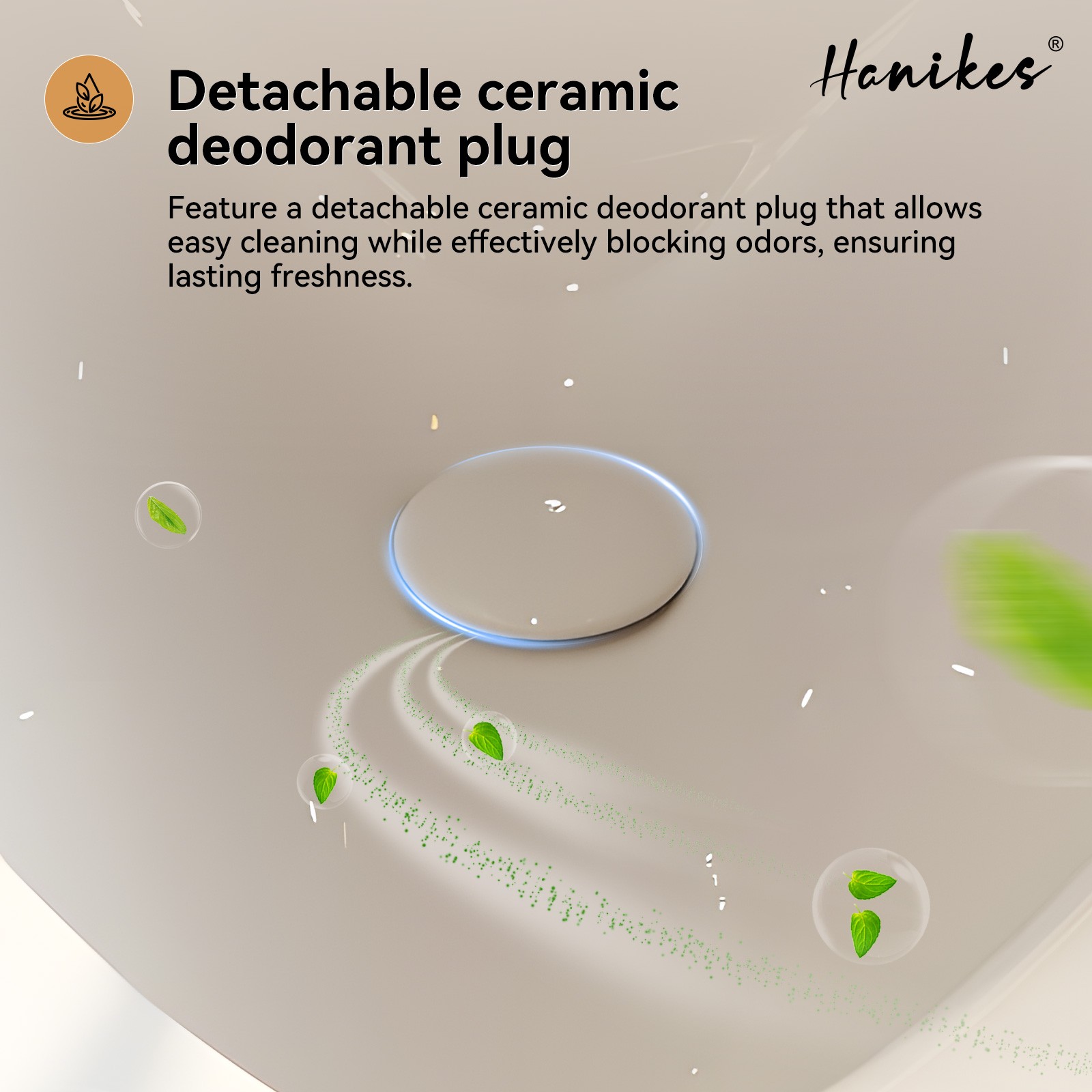 Hanikes UR-480 Round 0.125 GPF High-Efficiency Urinal with Top Spud in White