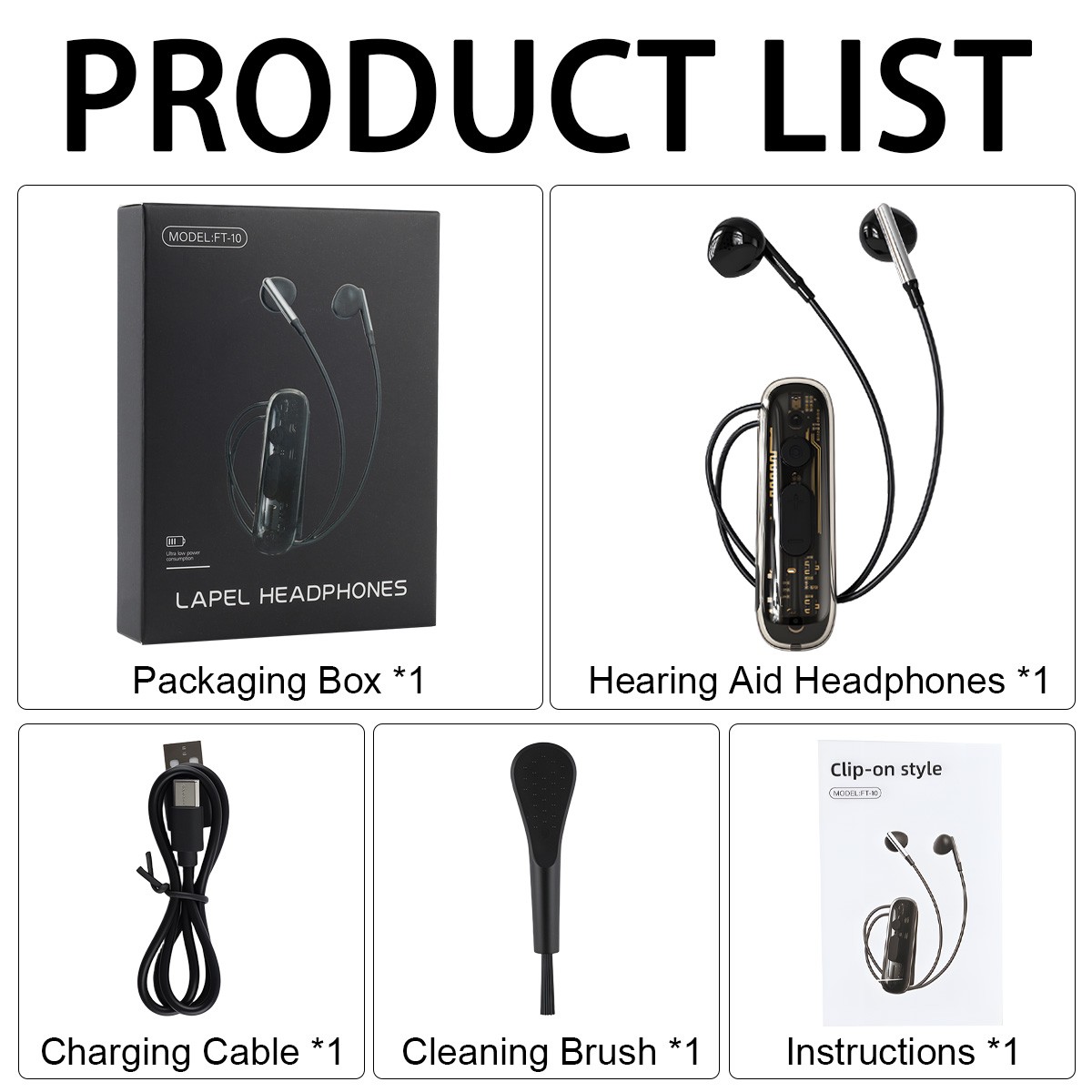 Hearing Aids Headsets TV Listening Headphones for Seniors or Hearing Impaired A+