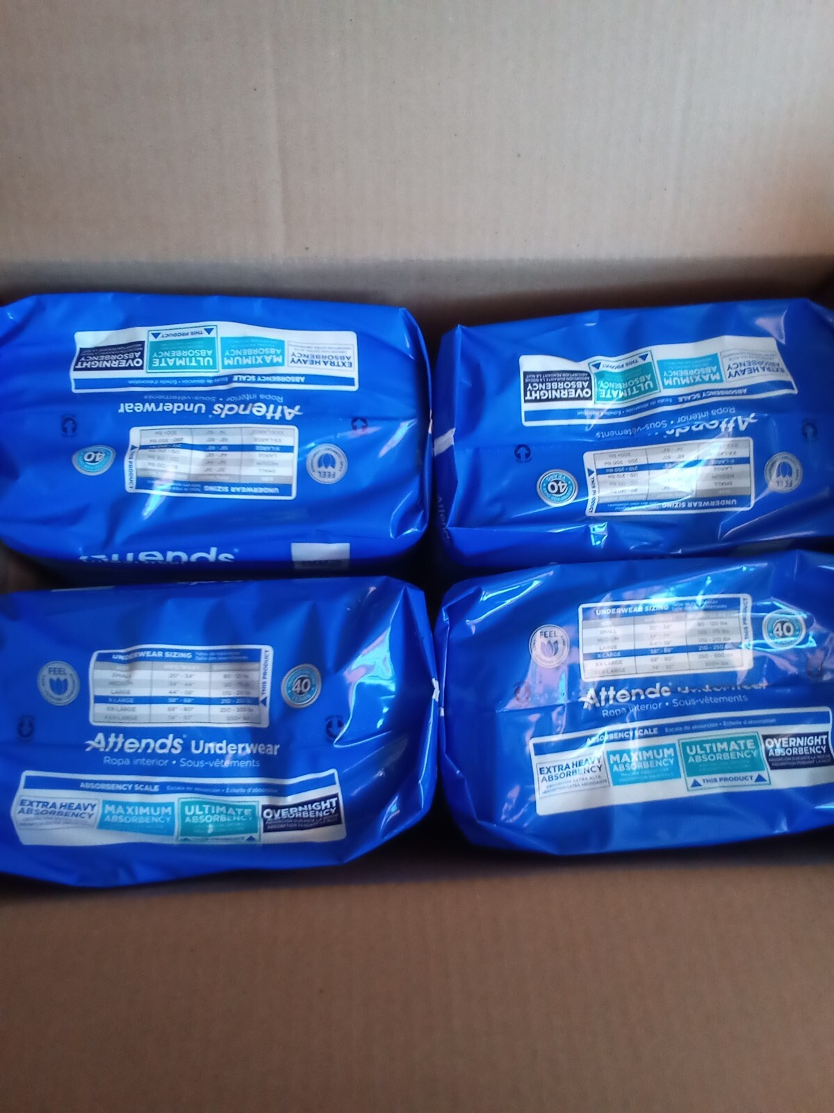 Attends Advanced Underwear Adult XL Heavy 58-68″ 4 Bags of 14 ct Incontinence #4