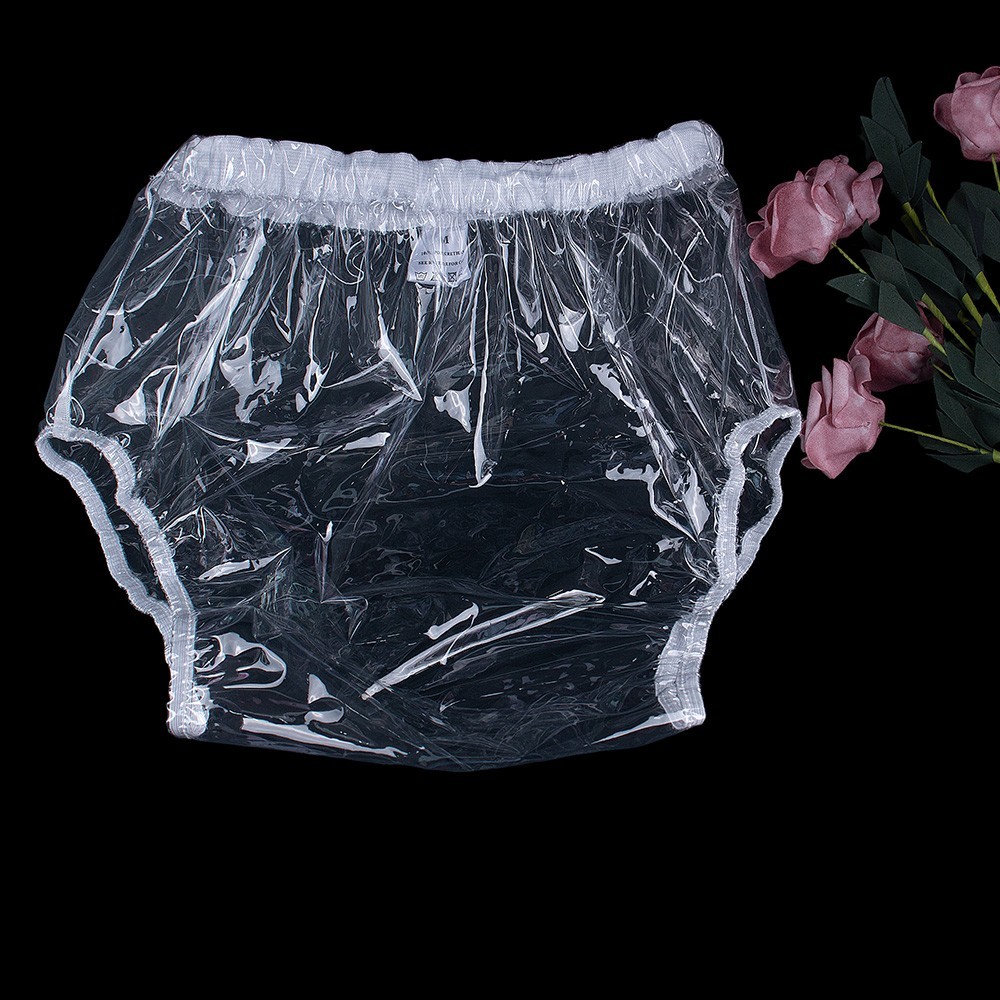 Clear Adult Waterproof TPU Incontinence Pants Reusable Plastic Diaper Cover