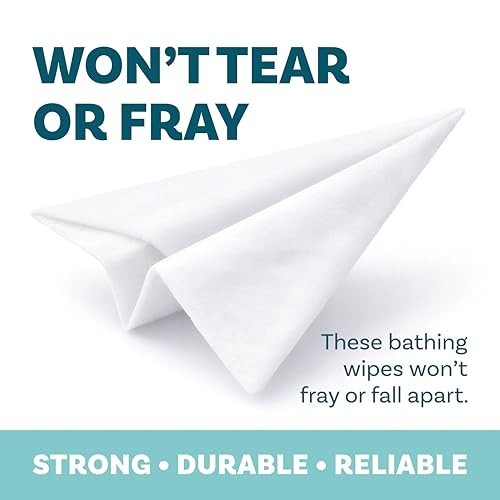 Extra Large No Rinse Bath Wipes – 80 Disposable Body Cleansing Cloths for Adults
