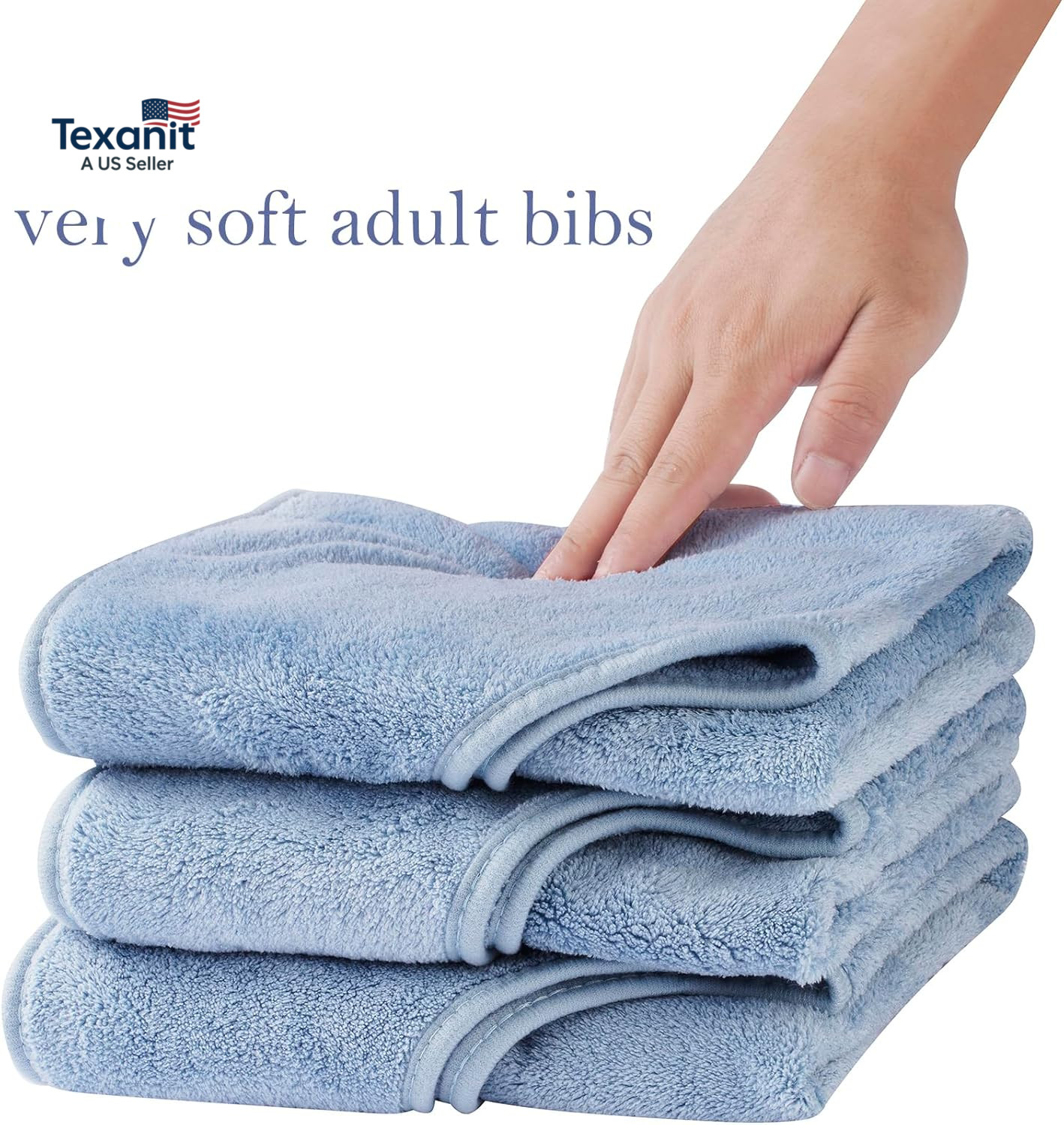 4 Pack Adult Bibs for Men and Women, Adult Bibs for Elderly,Towel Bibs for Speci