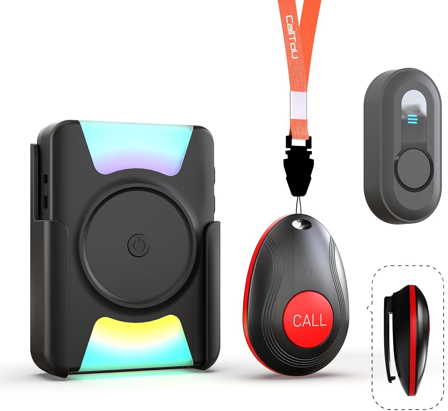 CallToU Caregiver Pager Wireless Call Button Vibration Pager 1000FT Nurse Cal