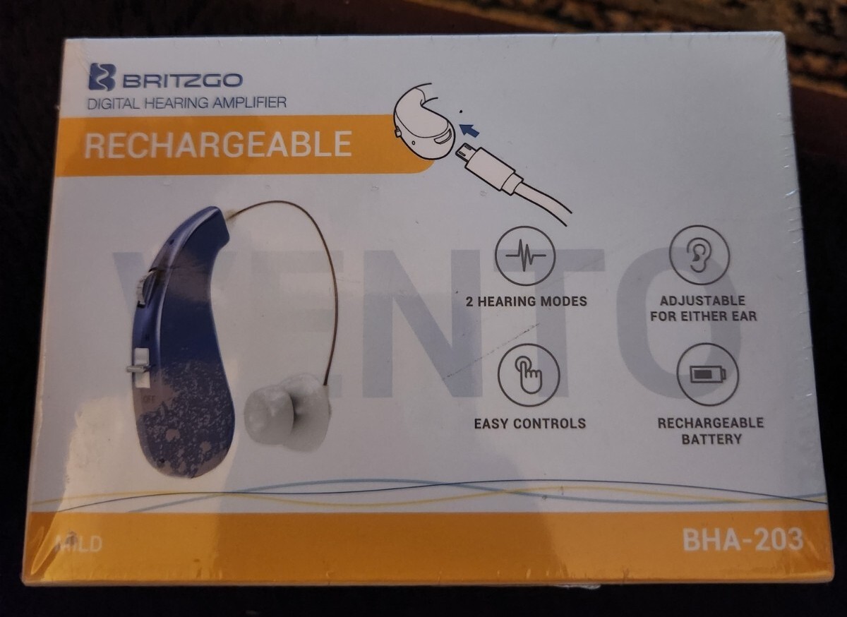 Britzgo Entry Level Rechargable Digital Hearing Amplifier Bha-203, Blue, 8 Ounce
