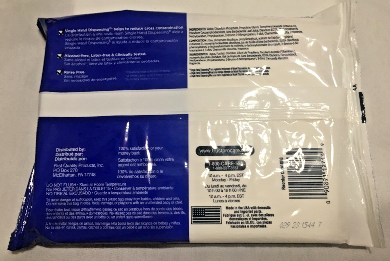 ProCare Personal Wipes -50 Wet Wipes – Adult Disposable Washcloth Large – 8×12
