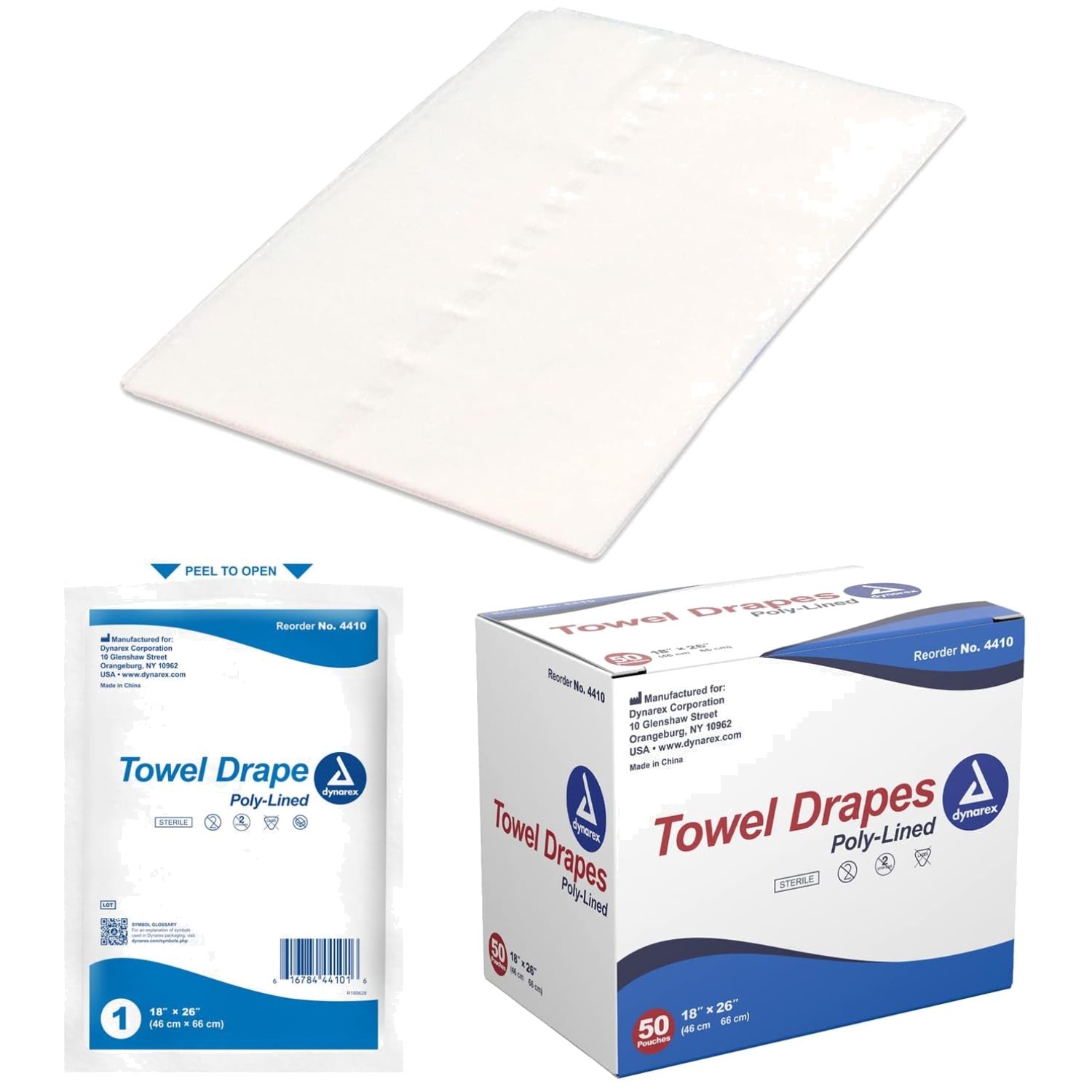 Sterile Disposable Towel Drapes, 18″x26″, 50 Count Box