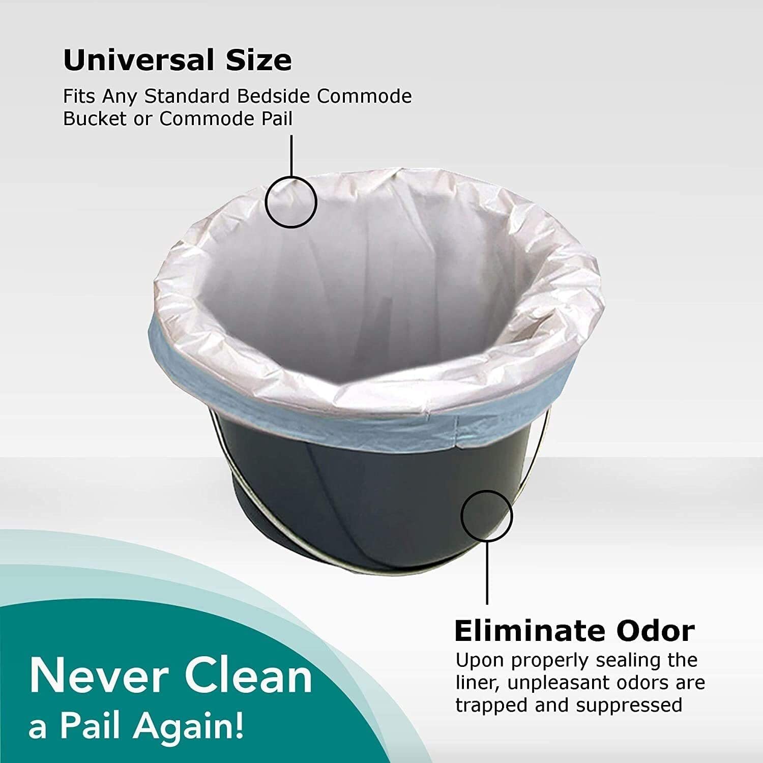 Commode Liners – Pack of 100 Disposable Commode Liners – Fits All Standard Be…