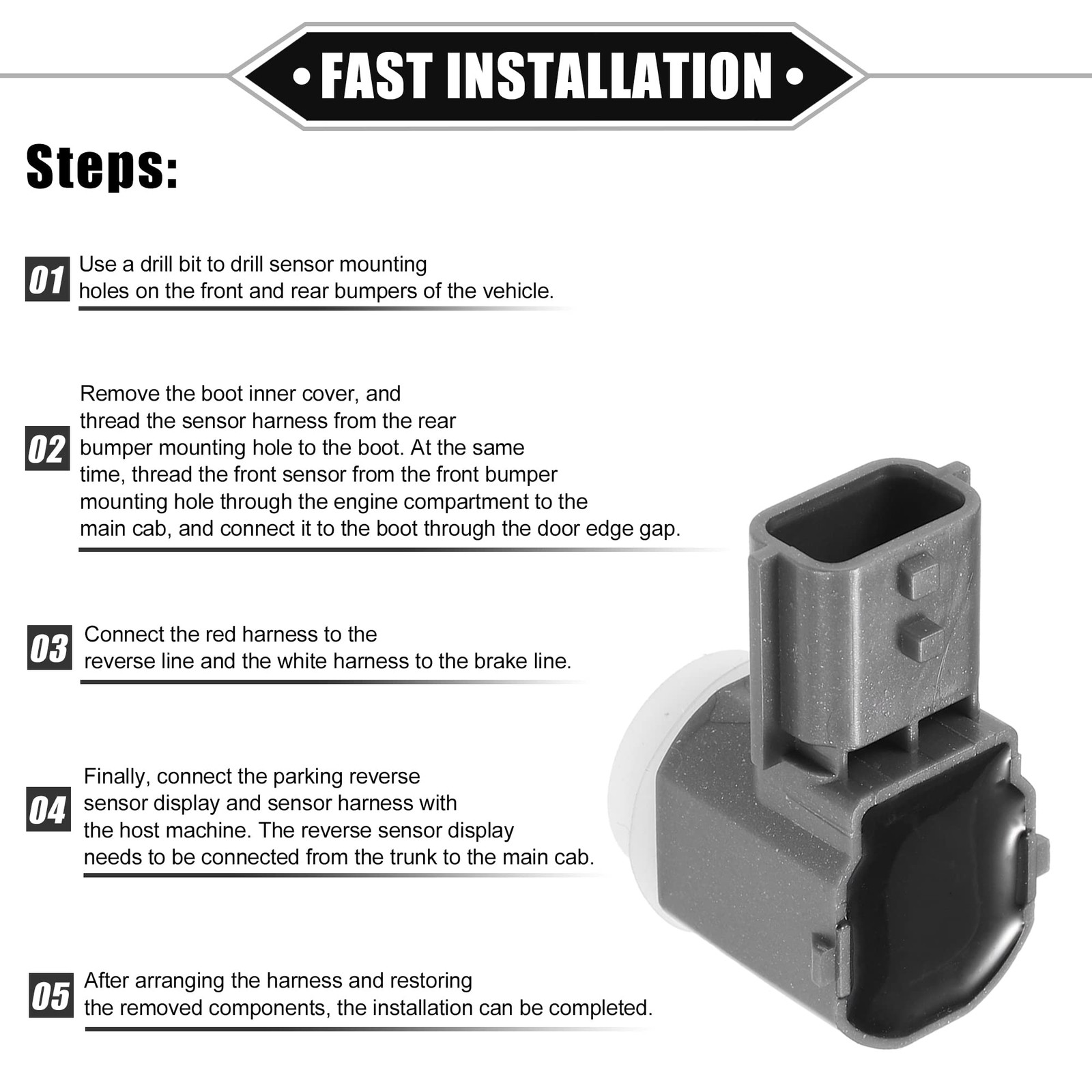 2 Pcs PDC Reverse Parking Assist Sensor Compatible for Nissan Altima 2015-201…