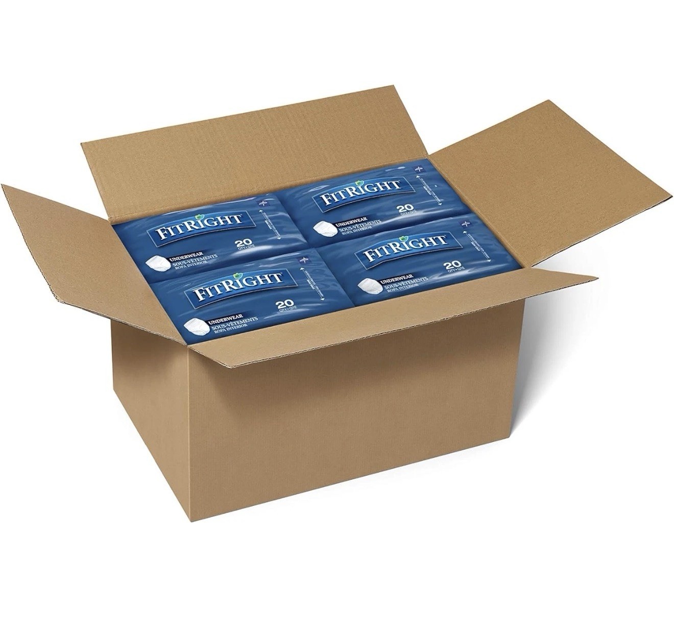 Medline FitRight Ultra Adult Incontinence Underwear Size Large 80 Count Pull-Ups