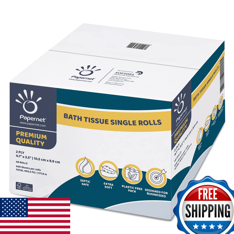 Papernet Toilet Tissue 48 Single Rolls 400 Premium Quality Sheets Per Roll