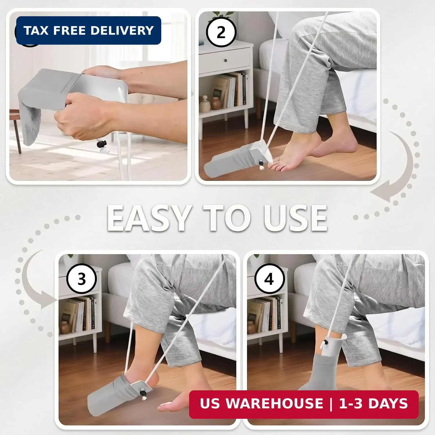 Sock Aid Kit, Sock Aids for Putting on Socks, Easy to Put on or Take Off Socks,