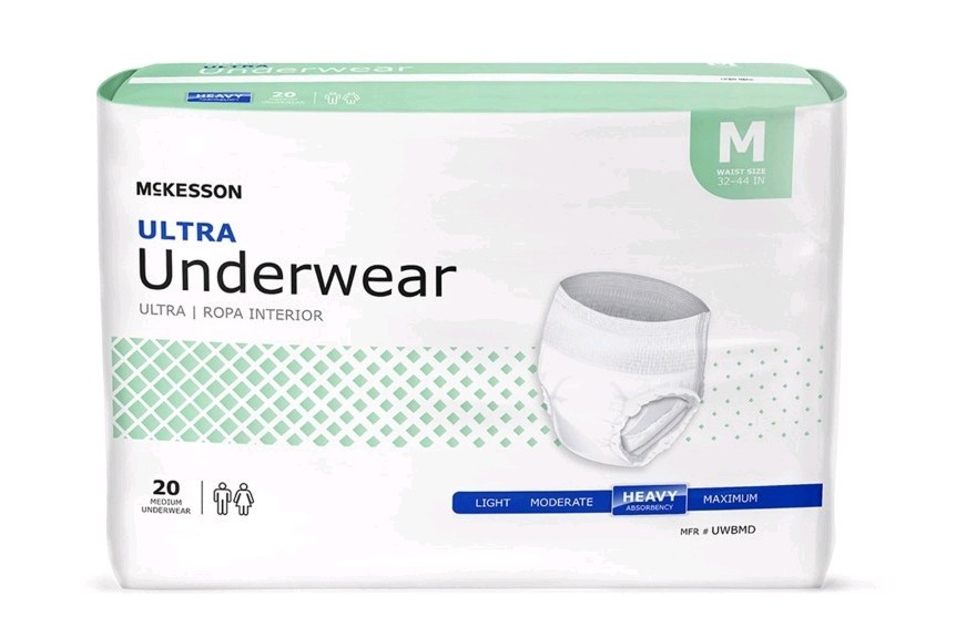 McKesson Adult Disposable Pull On Up Underwear Diapers M Heavy Absorbency 20 Ct