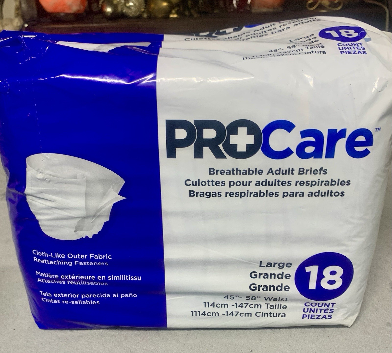 ProCare Adult Diapers Large 45-58″ • 18 Pack • Max Absorbency • New Unisex