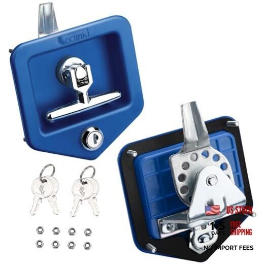 Heavy Duty Truck Tool Box Locks with ABS Panel, 2PCS T-Handle Latch with Blue