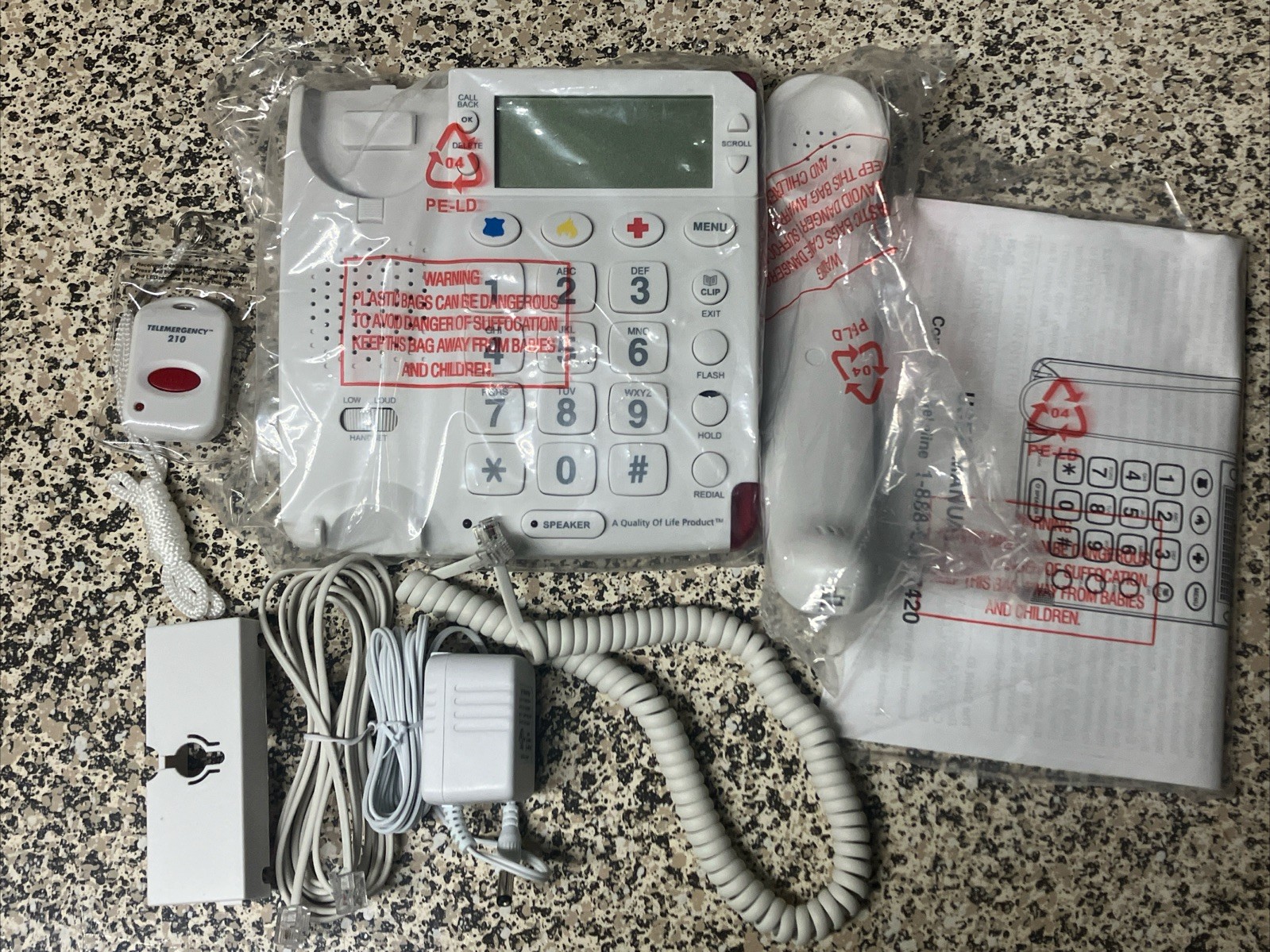 Telemergency 210 Emergency Help Landline Telephone With Remote